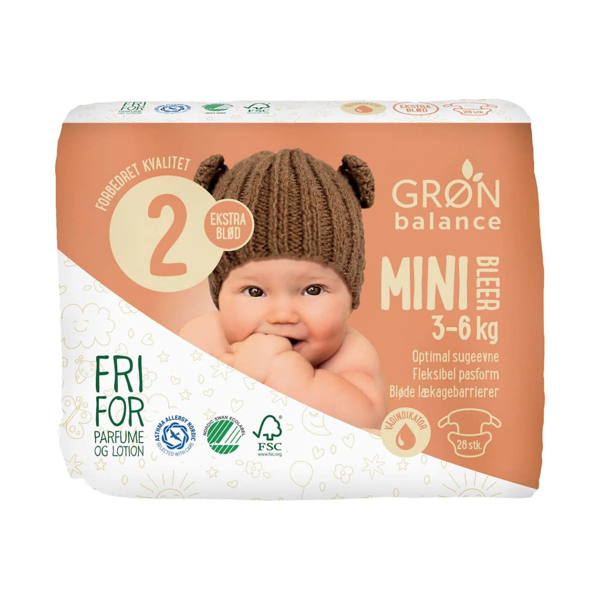 Miniwindeln 3 - 6 kg (28 Stück) - GRON BALANCE