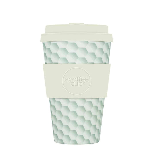 ECOFFEE CUP Bambus- und Maisfaser Becher, 400 ml, nachhaltiger Trinkbecher mit grünem Design, umweltfreundlich und wiederverwendbar