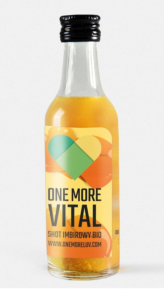 Bio Fruchtshot mit Ingwer, Apfel und Honig von ONE MORE LUV, 50 ml Flasche, natürlicher Frucht- und Ingwergeschmack