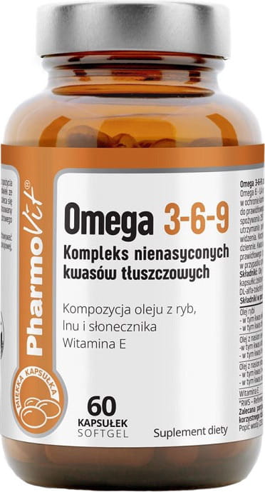 OMEGA 3 - 6 - 9 Komplex aus ungesättigten Fettsäuren 60 PHARMOVIT Kapseln Hauptbild