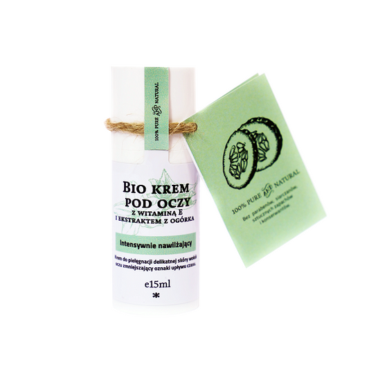 Augencreme von MAKE ME BIO mit Vitamin E und Gurkenextrakt, 15 ml, enthält pflegende Inhaltsstoffe für die Augenpartie.