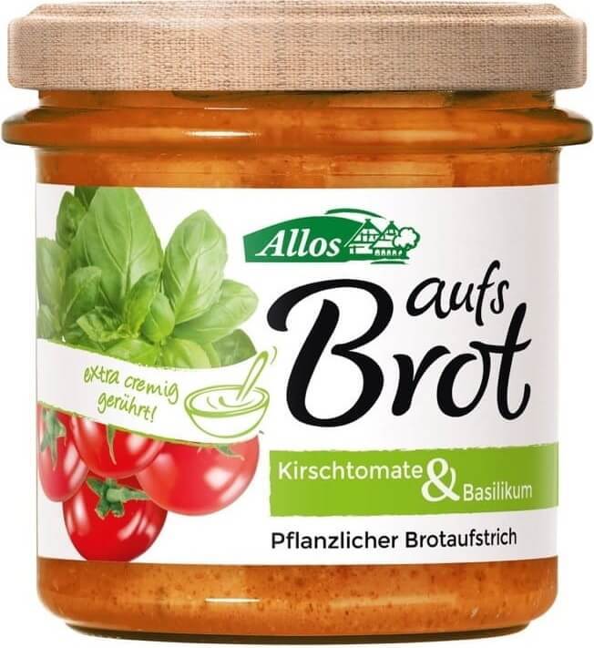 Cremepaste mit Kirschtomaten und Basilikum glutenfrei BIO 140 g - ALLOS Κύρια εικόνα προϊόντος