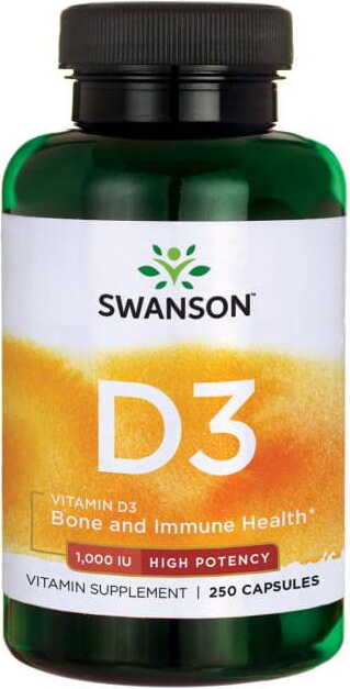 Vitamin D3 1000 IE Vitamin D - 3 250 SWANSON-Kapseln Image principale du produit