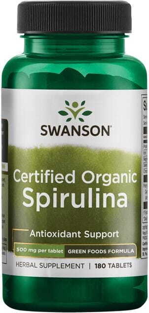 Spirulina aus kontrolliert biologischem Anbau Spirulina aus kontrolliert biologischem Anbau 500 mg 180 Tabletten von SWANSON Image principale du produit