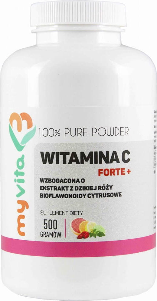 Vitamin C FORTE + Wildrosenextrakt, Zitrus-Bioflavonoide 500g MYVITA Hover Image