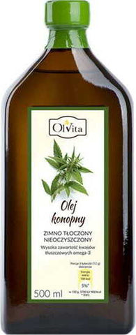 Kaltgepresstes und rohes Hanföl 500ml OLVITA