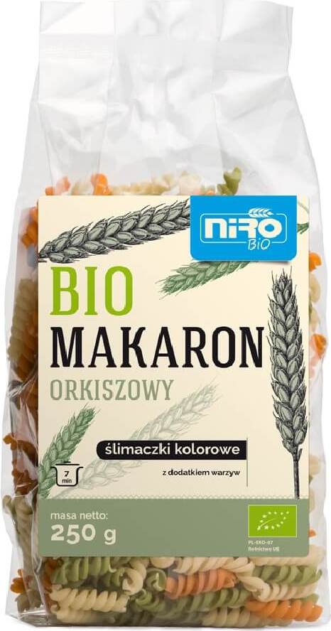 Nudeln (Dinkel tricolor) von Schnecken BIO 250 g - NIRO Imagem principal do produto