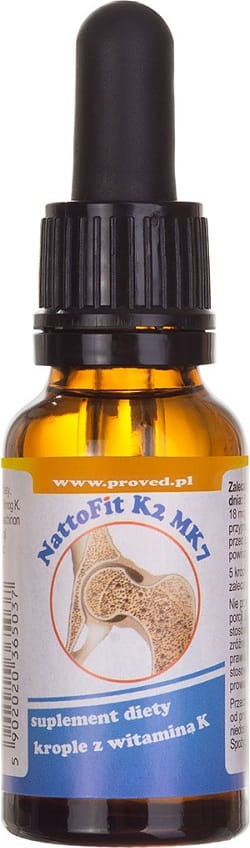 Flüssiges Vitamin K2-7 von PROVED in 20 ml Flasche, mit 600 Tropfen, für gesunde Knochen und Herzgesundheit.