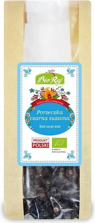 Getrocknete schwarze Johannisbeeren BIO von BIO RAJ, 100 g, getrocknete, dunkle Beeren für gesunde Snacks und Backrezepte