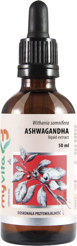 Ashwagandha Ginseng Extrakt - Indischer Ginseng 250mg Tropfen 50ml MYVITA Image principale du produit