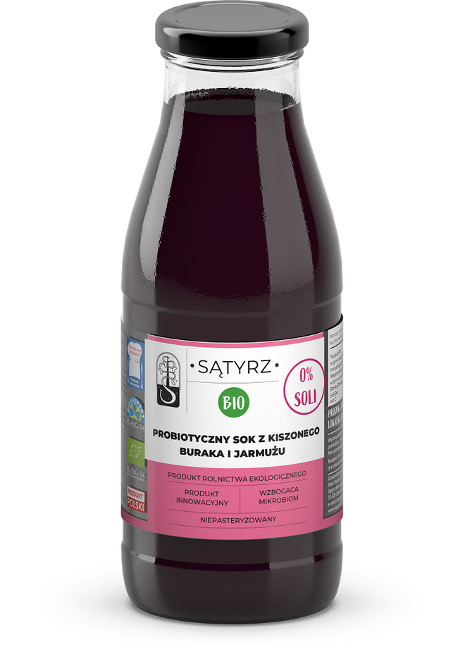 PROBIOTISCHER SAFT AUS HÄHNCHEN, ROTE BETE UND KALK OHNE SALZ BIO 500 ml - SĄTYRZ - Biogo.de Hover Image