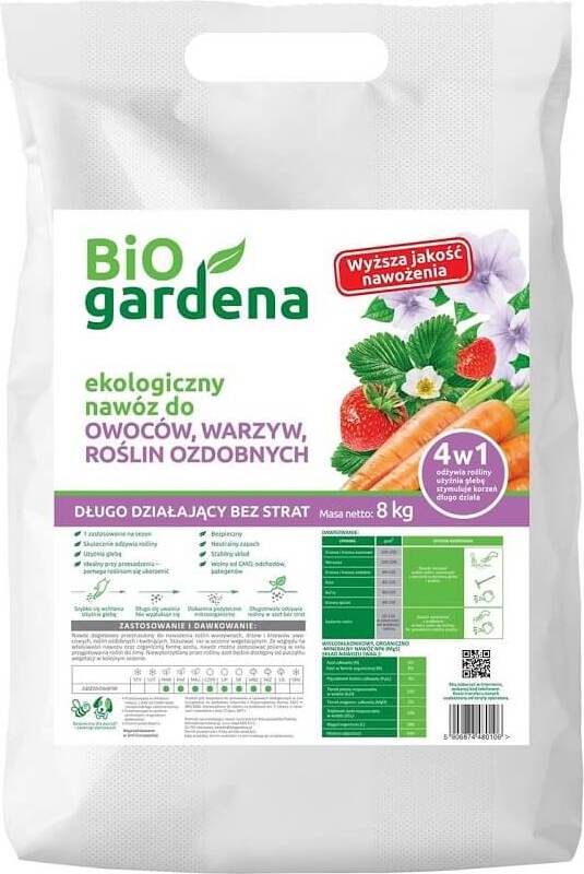 EKO 8 kg Dünger für Obst, Gemüse und Zierpflanzen - BIO GARDENA