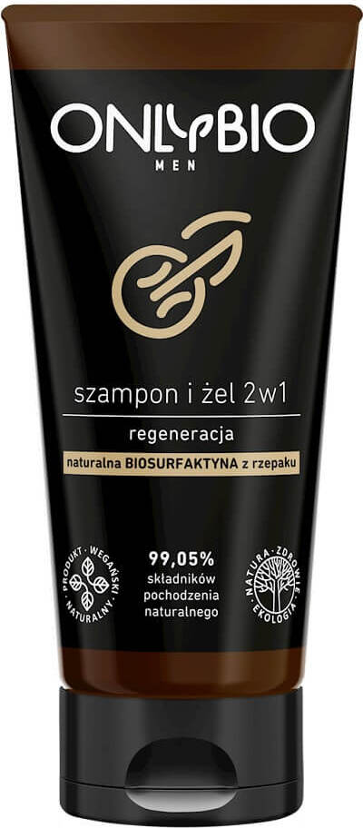 2in1 regenerierendes Shampoo und Gel für Männer, 200 ml Tube - NUR BIO Hover Image