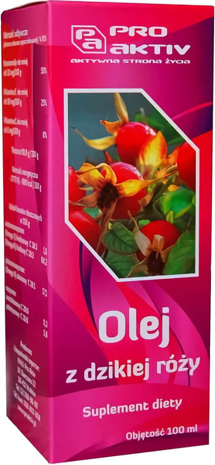 Hagebuttenöl in 100ml Flasche von PRO AKTIV, naturbelassenes Pflanzenöl mit orangefarbiger Flüssigkeit, ideal für Hautpflege