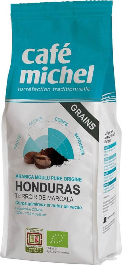 Arabica Honduras Kaffeebohnen, fair gehandelt und biologisch, im 250 g Beutel von CAFE MICHEL, frisch und aromatisch