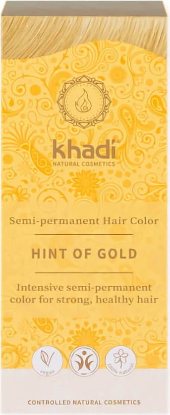 Goldblonde Henna von biogo, natürliche Haarfarbe in goldblond, zeigt die Henna-Paste in einem Behälter.
