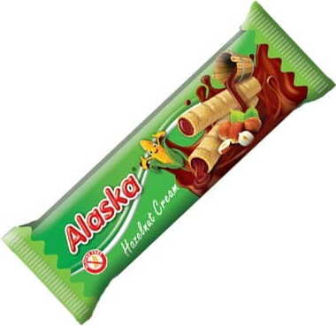 Maisröhrchen gefüllt mit Sahne - Nuss glutenfrei 18 g ALASKA Hoofdafbeelding