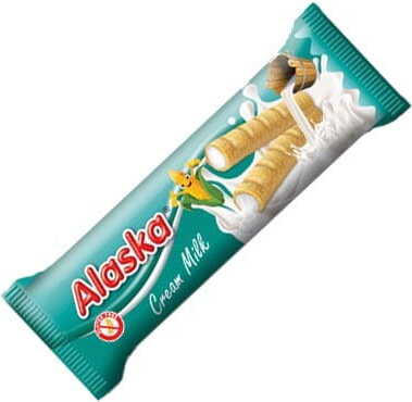 Maisröhren gefüllt mit Milchcreme glutenfrei 18 g ALASKA Hoofdafbeelding