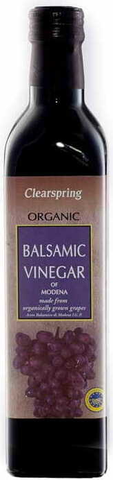 Bio Balsamico-Essig von CLEARSPRING in 500 ml Flasche, dunkle Flüssigkeit mit aromatischem Geschmack, ideal für Salate und Dressings
