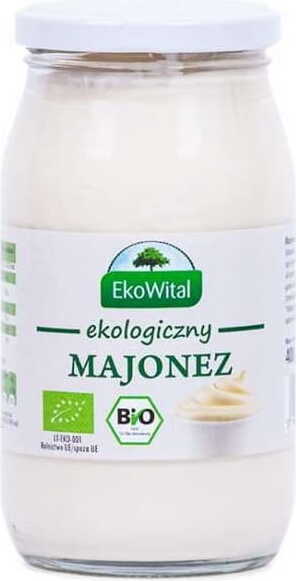 Bio-Mayonnaise von EKOWITAL in 400 g Tube, cremige Konsistenz, ideal für Sandwiches und Salate.