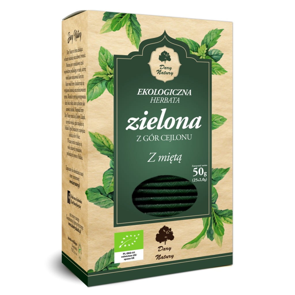 Grüner Tee mit Minze BIO (25 x 2 g) - GESCHENKE DER NATUR