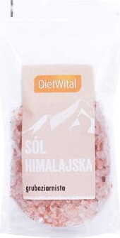 Himalaya Grobsalz von DIETWITAL in einem 1 kg Beutel, grobes Salz mit natürlichen Kristallen auf weißem Hintergrund