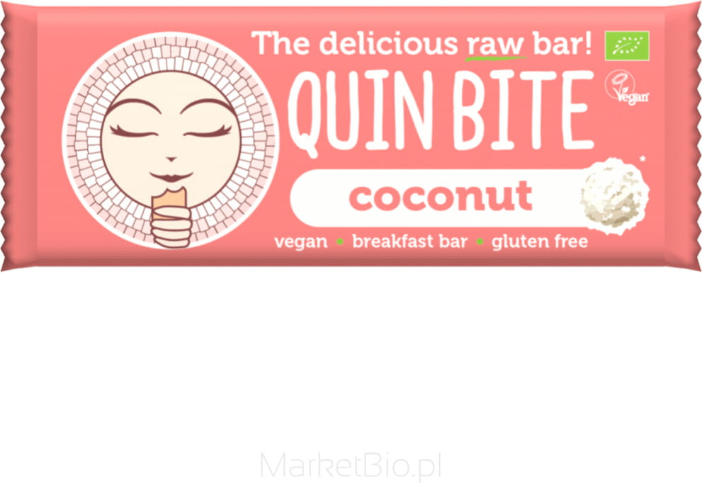 Roher Kokosriegel, glutenfrei BIO 30 g QUIN BITE