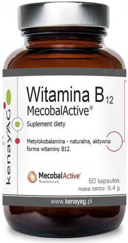Vitamin B12 Mecobalactice Methylcobalamin 500mcg 60 Kapseln KENAY Image principale du produit