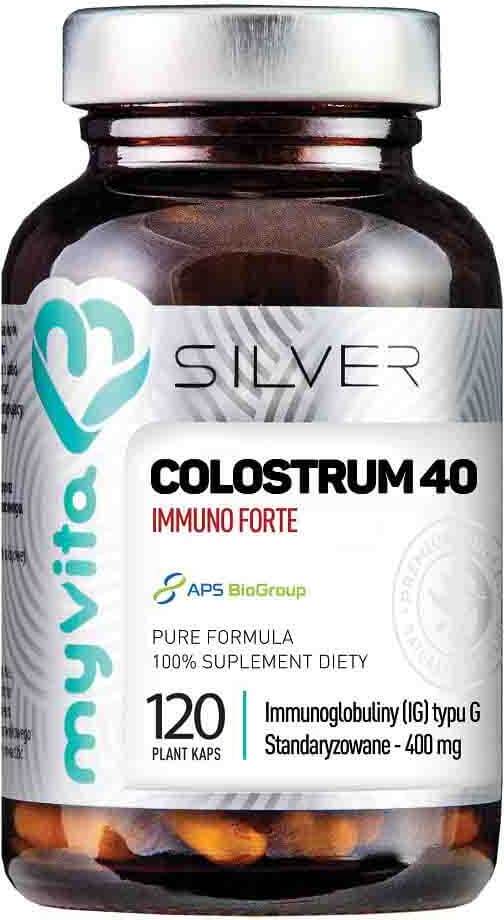 Colostrum Colostrum 40 Immun FORTE und g-Typ standardisiert 400 mg 120 Kapseln MYVITA SILVER PURE Hover Image