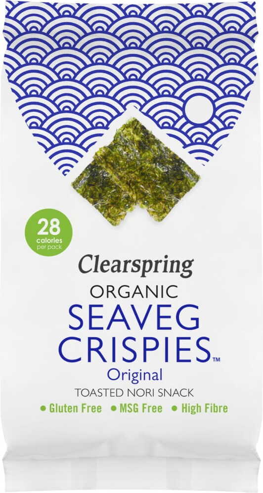 Naturale, glutenfreie Meeresalgen-Crispies von CLEARSPRING, 4 g, knusprige Bio-Meeresalgen für gesunden Snack.