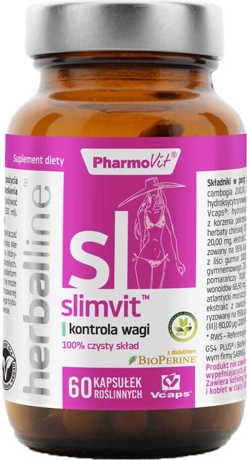 Slimvit Gewichtskontrolle mit Zusatz von Bioperine 60 vcaps PHARMOVIT HERBALLINE Kapseln