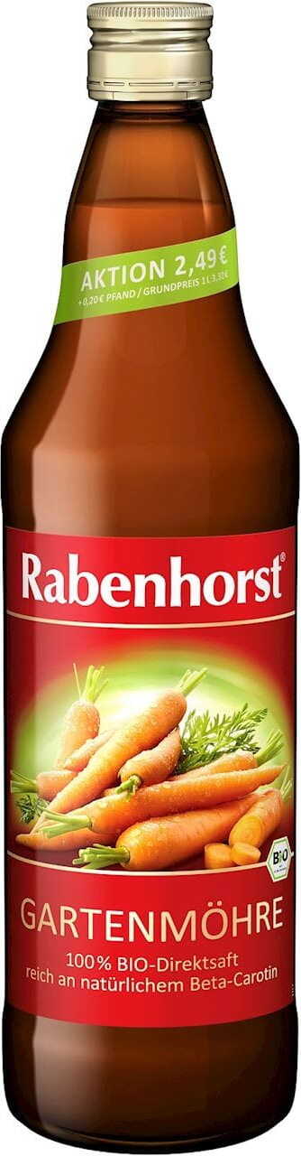 Karottensaft NFC BIO 750 ml - RABENHORST Hlavný obrázok produktu