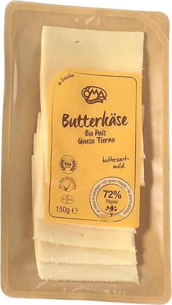Buttergelbe Käsescheiben BIO (45% Fett i.Tr.) 150 g - OMA