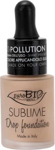 Biogos Drop 02y Eco Care Foundation von PuroBio, flüssige Make-up Foundation in einem eleganten Flakon, natürlicher Look