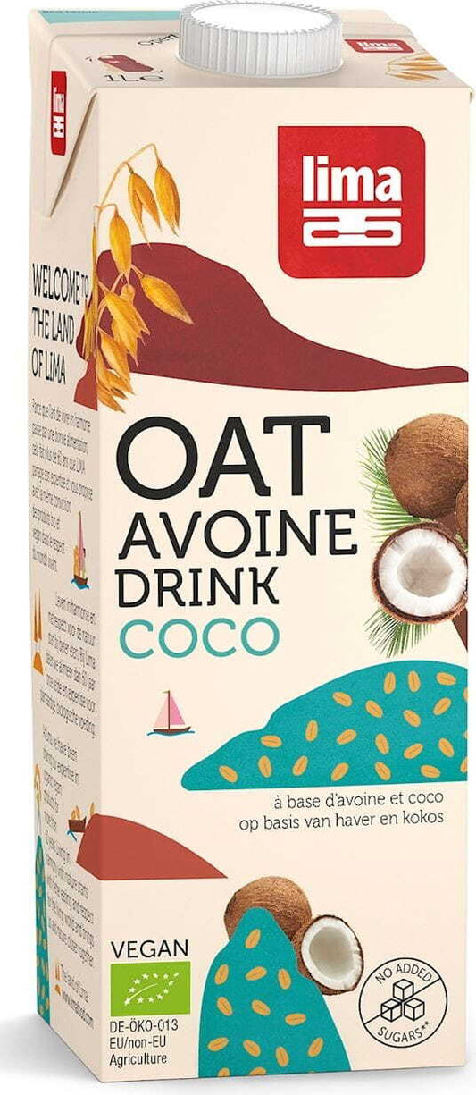 Bio Hafer- und Kokosdrink ohne Zuckerzusatz von LIMA in 1000 ml Flasche, cremige pflanzliche Milchalternative