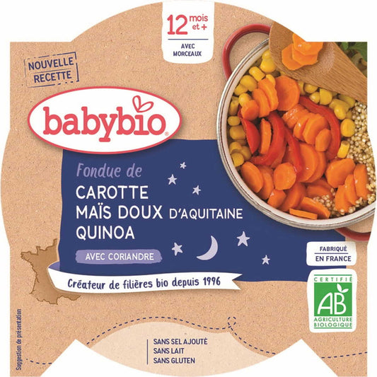 Gute-Nacht-Gericht Gemüsemix mit Quinoa für Babys ab 12 Monaten, glutenfrei, BIO, 230 g, von BABYBIO