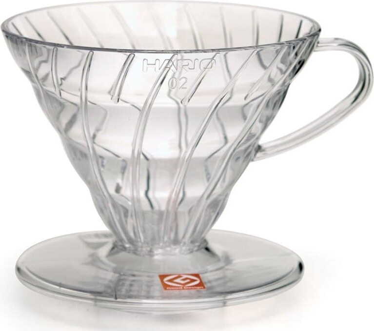 HARIO Kunststofftropfer V60-02 von PIZCA DEL MUNDO, klarer Kaffeetropfer für gleichmäßigen Brühprozess, aus langlebigem Kunststoff