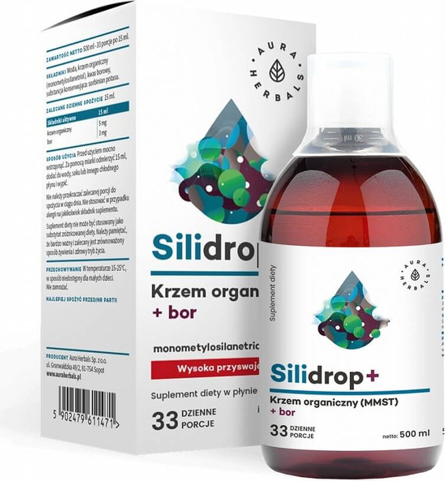 Silidrop organisches Silizium + Bor 500ml AURA HERBALS Hover Image