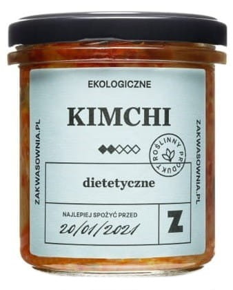 Bio-Diät-Kimchi von ZAKWASOWNIA in 300 g Glas, fermentiertes koreanisches Gemüse mit Kohl und Gewürzen