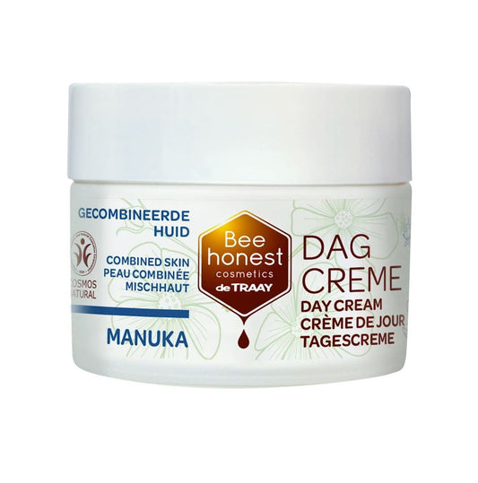 Gesichtscreme von BEE HONEST mit Manuka-Honig für Mischhaut, 50 ml, natürliche Feuchtigkeitsversorgung für den Tag