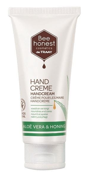 Pflegende Handcreme mit Aloe Vera und Bio-Honig von BEE HONEST, 50 ml, cremige Textur, natürliche Inhaltsstoffe.