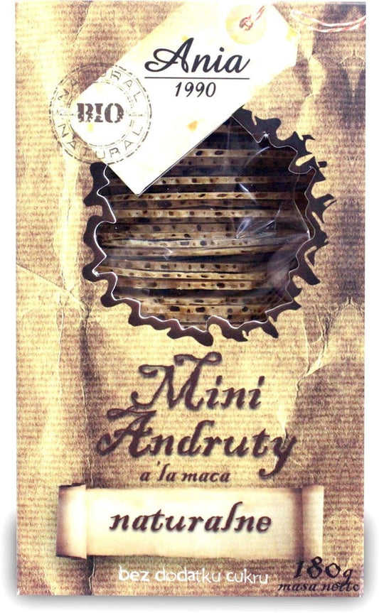 Bio Maca-Waffeln ohne Zuckerzusatz von BIO ANIA, natürliche Waffeln aus Maca, 180 g, gesunde Snack-Option