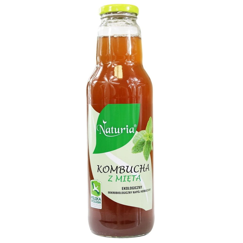 Kombucha mit Minze BIO 750 ml - NATURIA Hoofdafbeelding