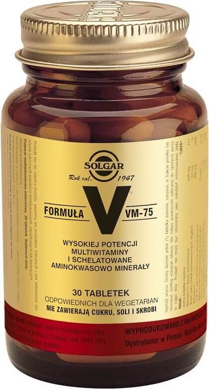 Hochwirksame Multivitamine und Mineralien in Solgar Formula V VM 75, 30 Tabletten, für tägliche Nährstoffversorgung