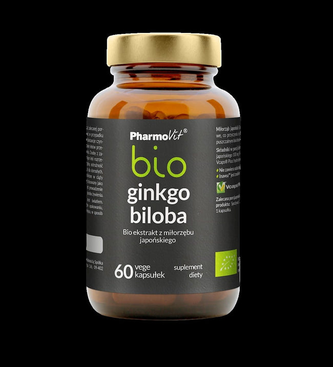 Ginkgo-Biloba-Extrakt BIO 60 Kapseln 33 g - PHARMOVIT Hover Image