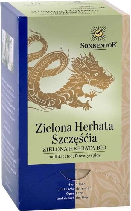 Grüner Glückstee BIO von SONNENTOR, lose in Packung, frischer grüner Tee mit natürlichen Inhaltsstoffen, 198 g.