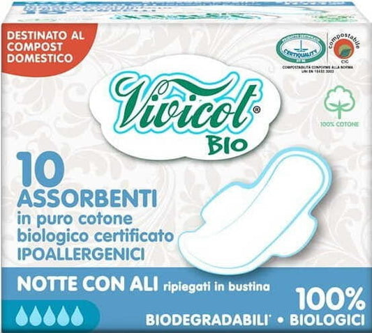 Damenbinden mit Flügeln für die Nacht 10 Stück - VIVICOT