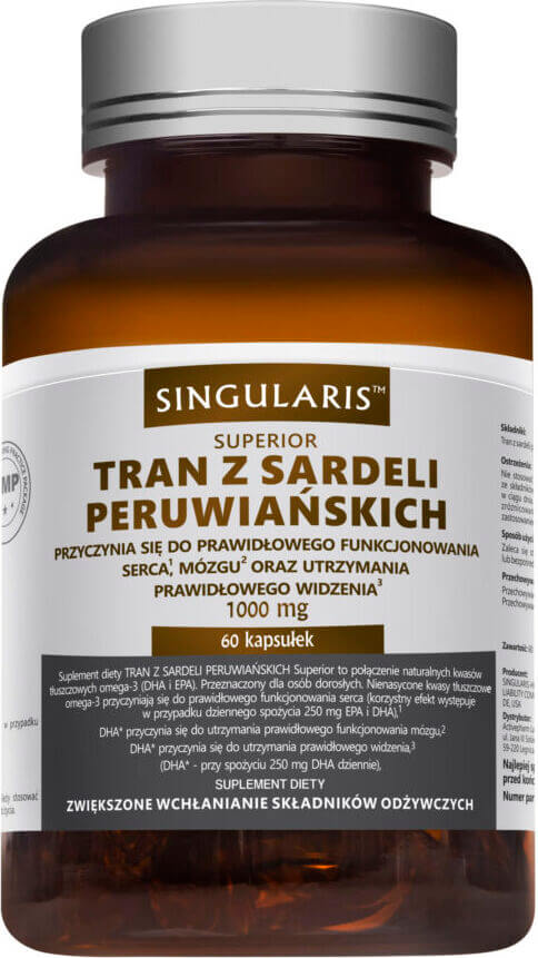 Peruanisches Sardellenfischöl 1000 MG 60 SINGULARIS Weichkapseln