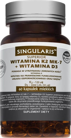 Vitamin K2 MK - 7 120 µg und Vitamin D3 2000 IE 60 SINGULARIS Weichkapseln