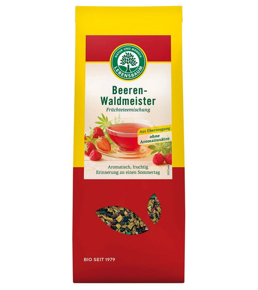 BIO Früchtetee mit Eis von LEBENSBAUM, 75 g, mit bunten Fruchtstücken und Tee im Glas, perfekt für erfrischenden Genuss